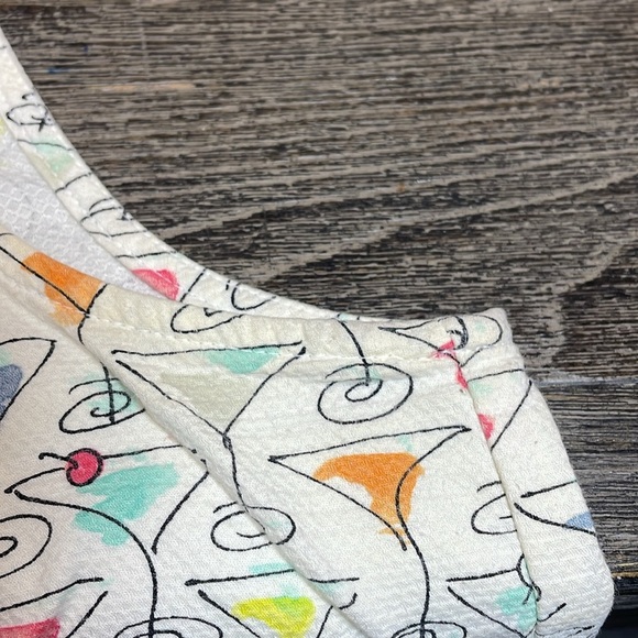 Vintage Martini print shift dress. Size S. Line 2. Pre-owned. Small stain pit - Picture 7 of 8